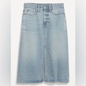 Old Navy | Light Wash High Waisted Midi Denim Skirt